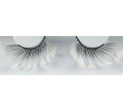 Cils de lumière noire avec des plumes blanches