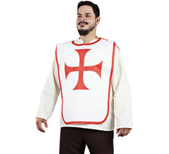 Cuirasse médiévale croix rouge et blanche pour adulte