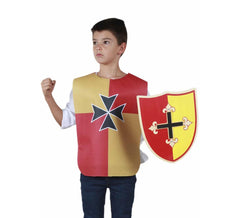 Plastron Croix Médiévale rouge et jaune pour enfants et adolescents
