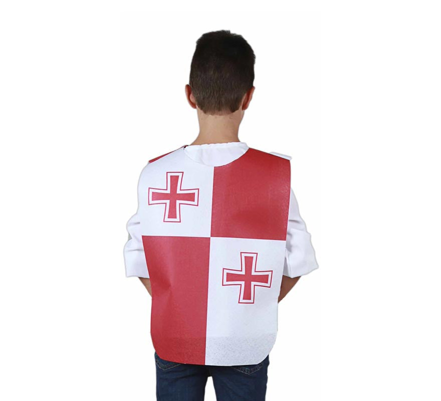 Translation missing: fr.Peto Medieval Doble Cruz roja para niño y adolescente
