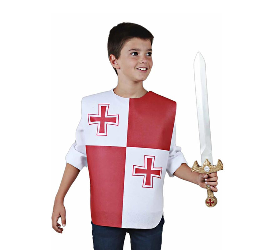 Translation missing: fr.Peto Medieval Doble Cruz roja para niño y adolescente