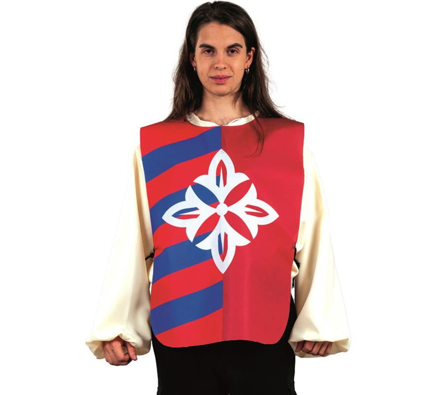Translation missing: fr.Peto Medieval Flor de Lis blanca doble cara para adulto