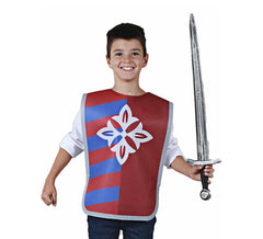 Cuirasse médiévale Fleur de Lis blanche pour enfants et adolescents