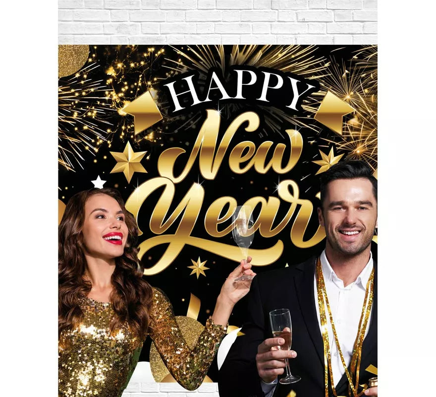 Translation missing: fr.Photocall Happy New Year de 220x150 cm