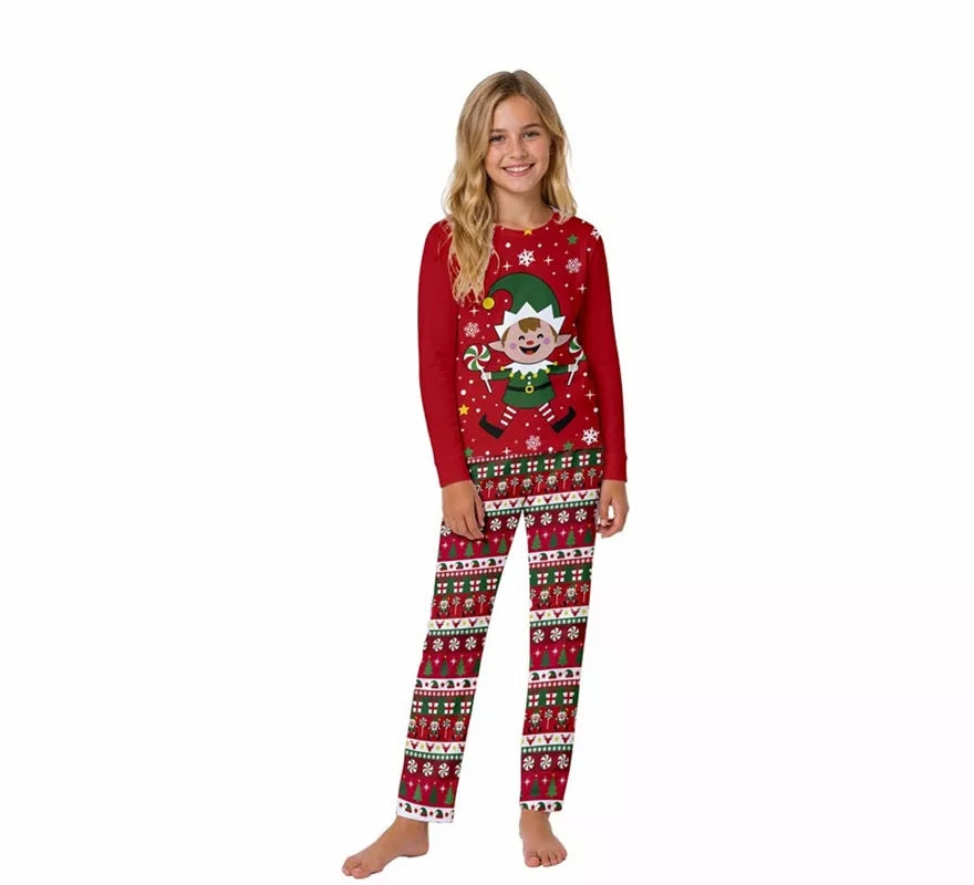Translation missing: fr.Pijama Navideño de Elfo de 2 Piezas para niños