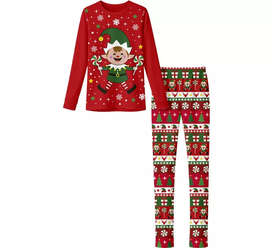 Translation missing: fr.Pijama Navideño de Elfo de 2 Piezas para niños