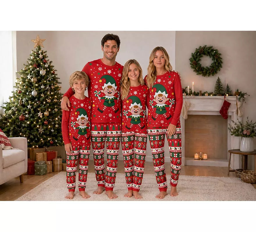 Translation missing: fr.Pijama Navideño de Elfo de 2 Piezas para niños