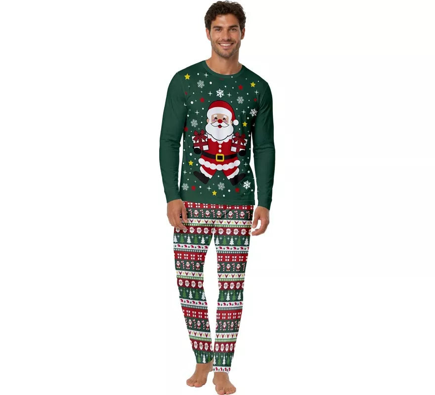 Pijama Navideño de Papá Noel de 2 Piezas para hombre