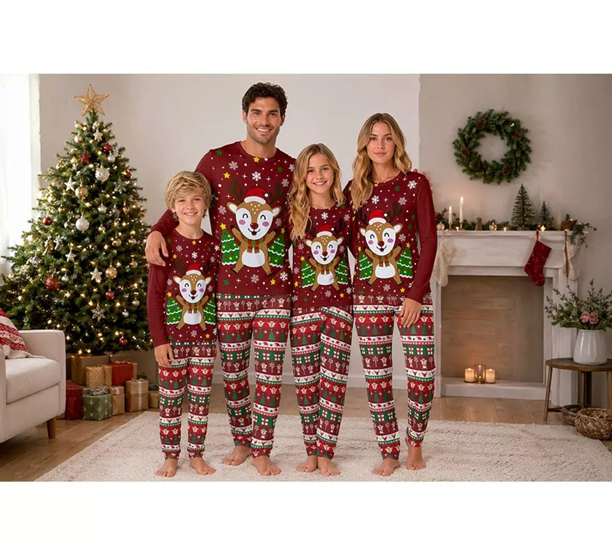 Translation missing: fr.Pijama Navideño de Reno de 2 Piezas para mujer