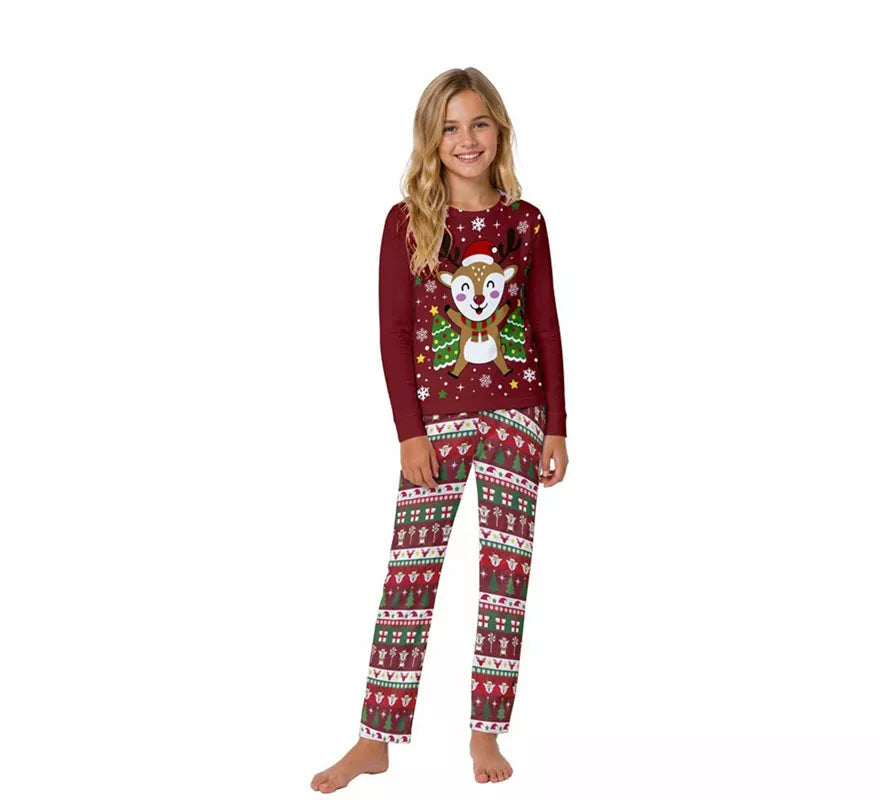 Translation missing: fr.Pijama Navideño de Reno de 2 Piezas para niños
