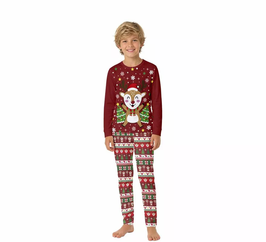 Pijama Navideño de Reno de 2 Piezas para niños