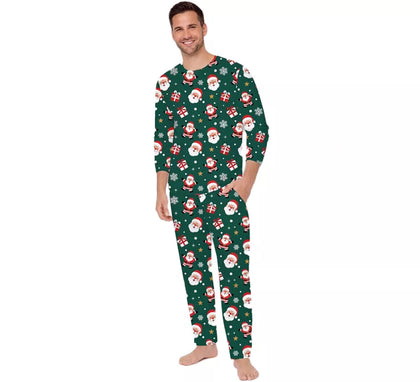 Pijama Navideño verde de 2 Piezas para hombre