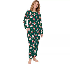 Pyjama de Noël 2 pièces vert pour femme