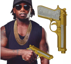 Pistolet à paillettes dorées de 25 cm