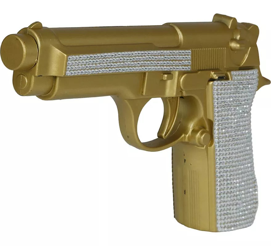 Translation missing: fr.Pistola con Brillantes dorada de 25 cm