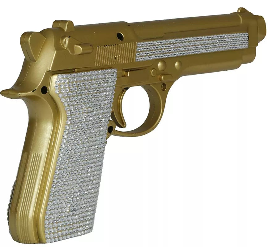 Translation missing: fr.Pistola con Brillantes dorada de 25 cm