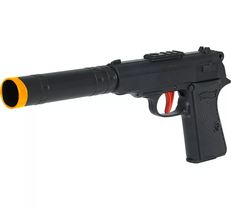Translation missing: fr.Pistola de Agente Secreto con Silenciador de 29 cm de Plástico