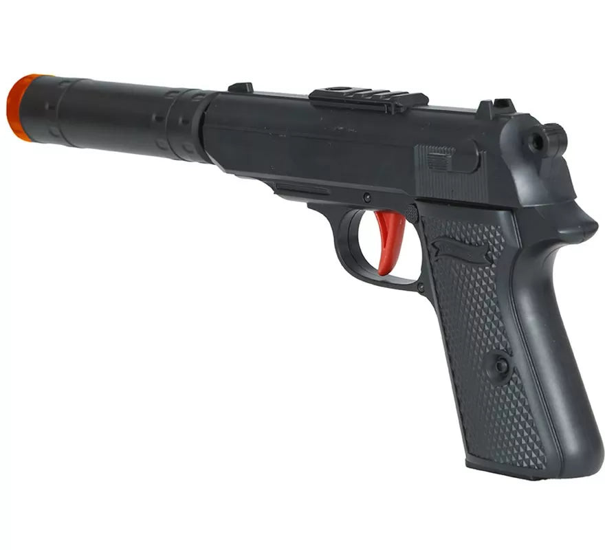 Translation missing: fr.Pistola de Agente Secreto con Silenciador de 29 cm de Plástico