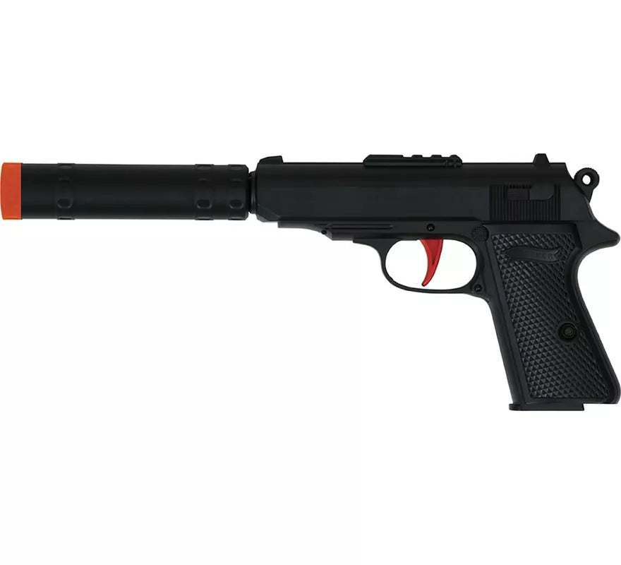 Translation missing: fr.Pistola de Agente Secreto con Silenciador de 29 cm de Plástico