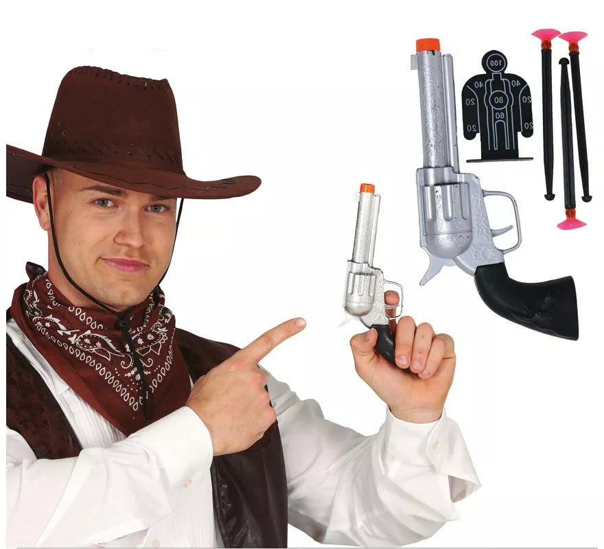 Translation missing: fr.Pistola de Vaquero Plateada de 24 cm