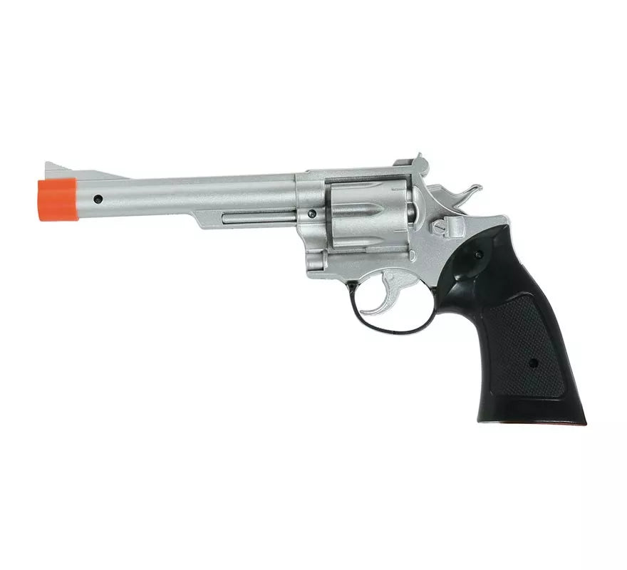 Translation missing: fr.Pistola de Vaquero Plateada de 32 cm
