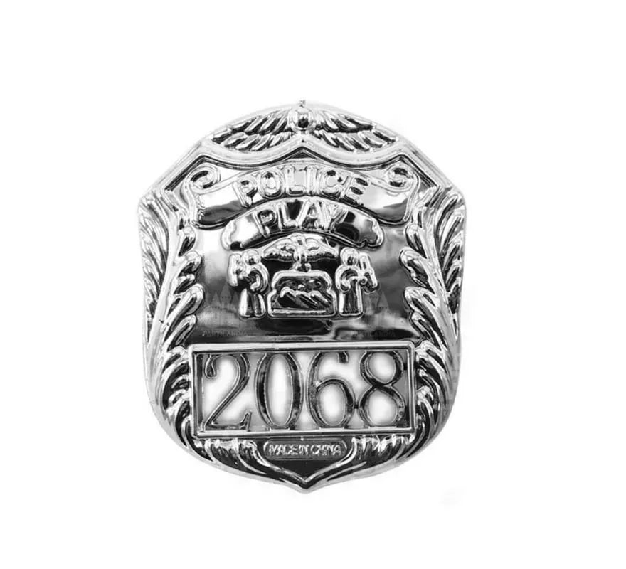 Translation missing: fr.Placa de Policía plateada de plástico 2068