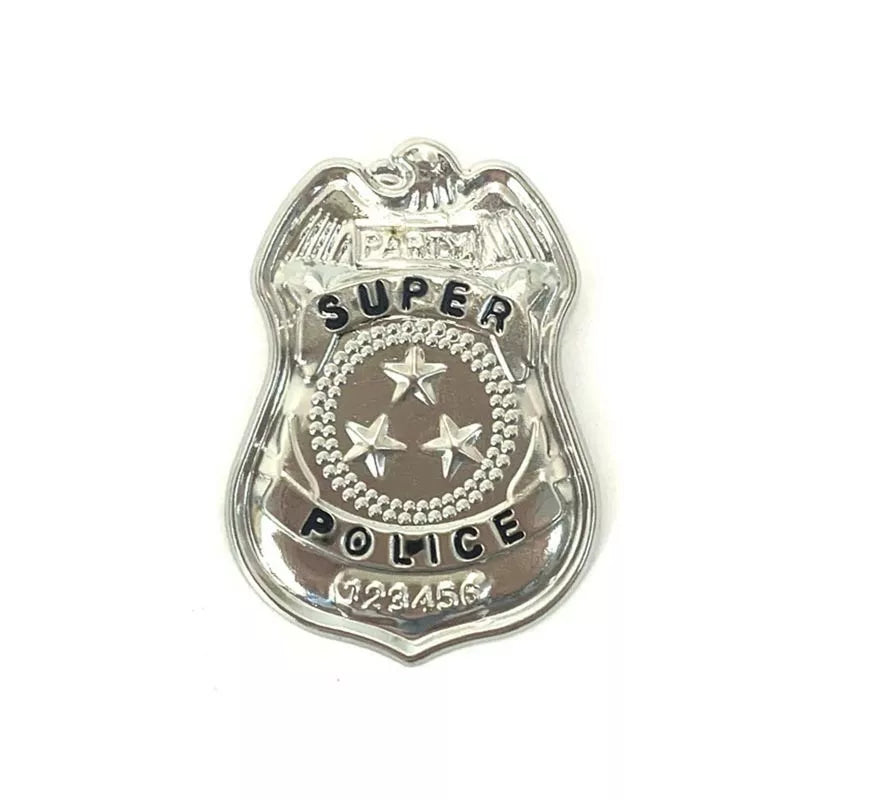 Translation missing: fr.Placa de Policía plateada Super Police