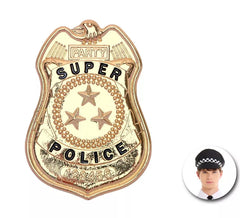 Insigne Super Police Police en métal doré
