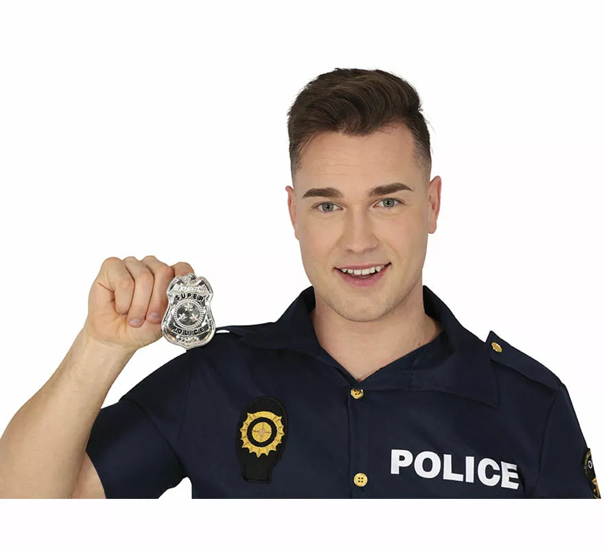 Translation missing: fr.Placa de Súper Policía metálica de 7 cm