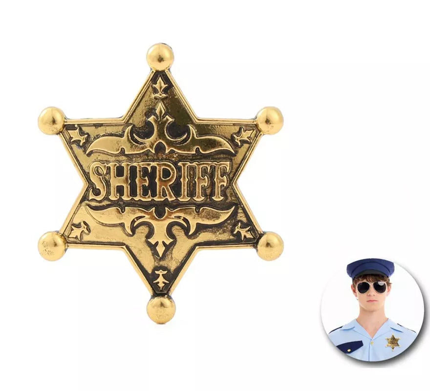 Translation missing: fr.Placa Sheriff de metal dorado