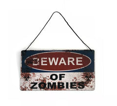 Plaque Zombie à suspendre 29x19 cm