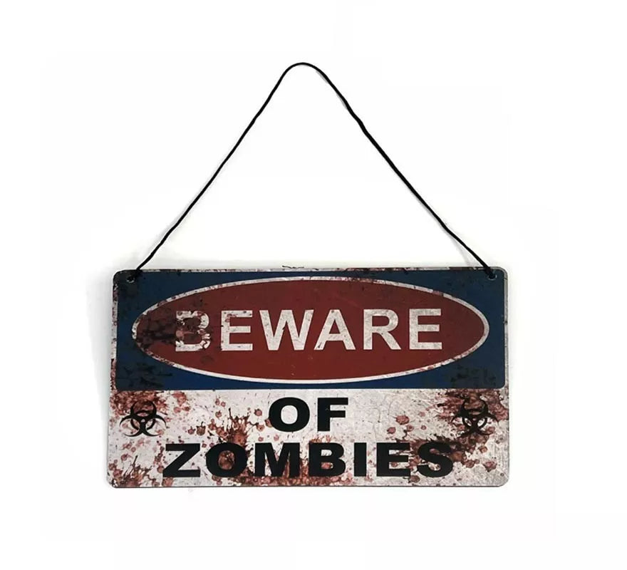 Translation missing: fr.Placa Zombie colgante de 29x19 cm