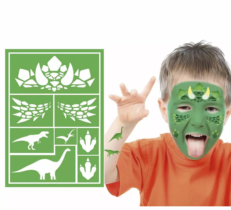 Translation missing: fr.Plantilla de Maquillaje Dinosaurio Infantil Verde de 14x20 cm