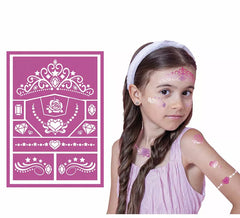 Pochoir de maquillage princesse rose pour enfants 14x20 cm