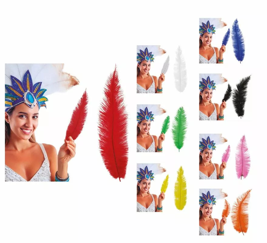 Translation missing: fr.Pluma de Avestruz Grande en varios colores 40 cm