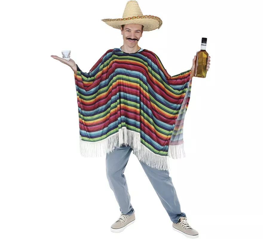 Translation missing: fr.Poncho de Mexicano Multicolor para adulto