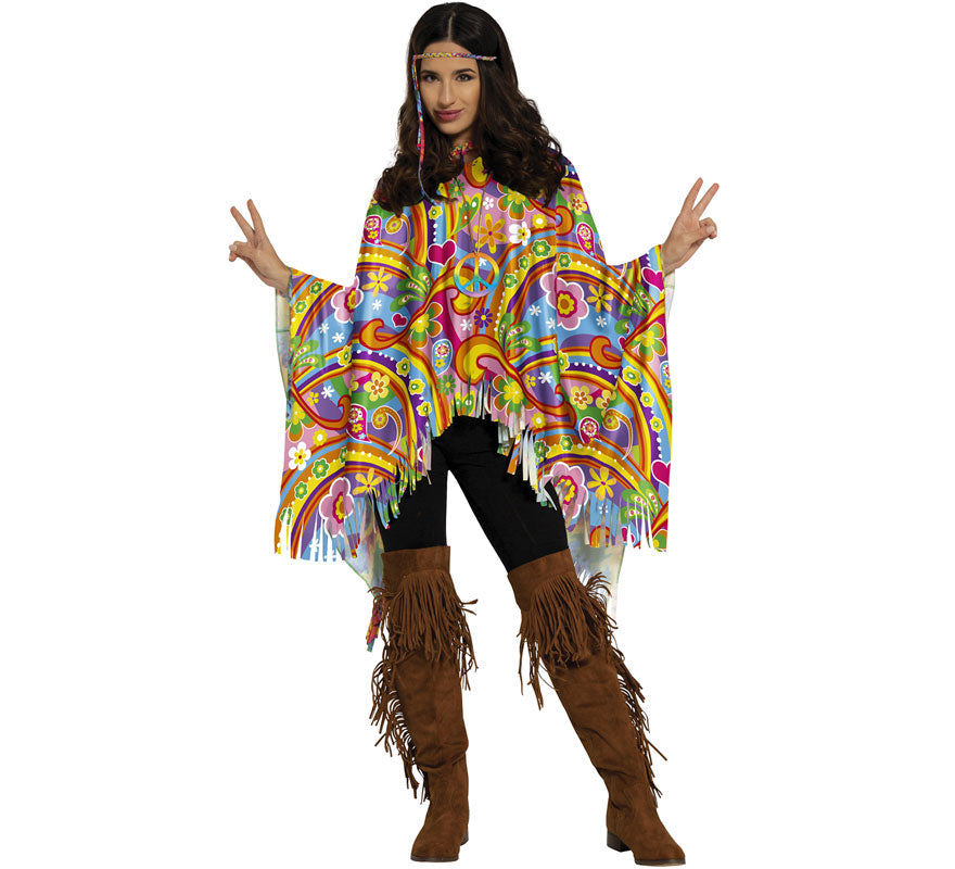 Translation missing: fr.Poncho Hippie multicolor adulto