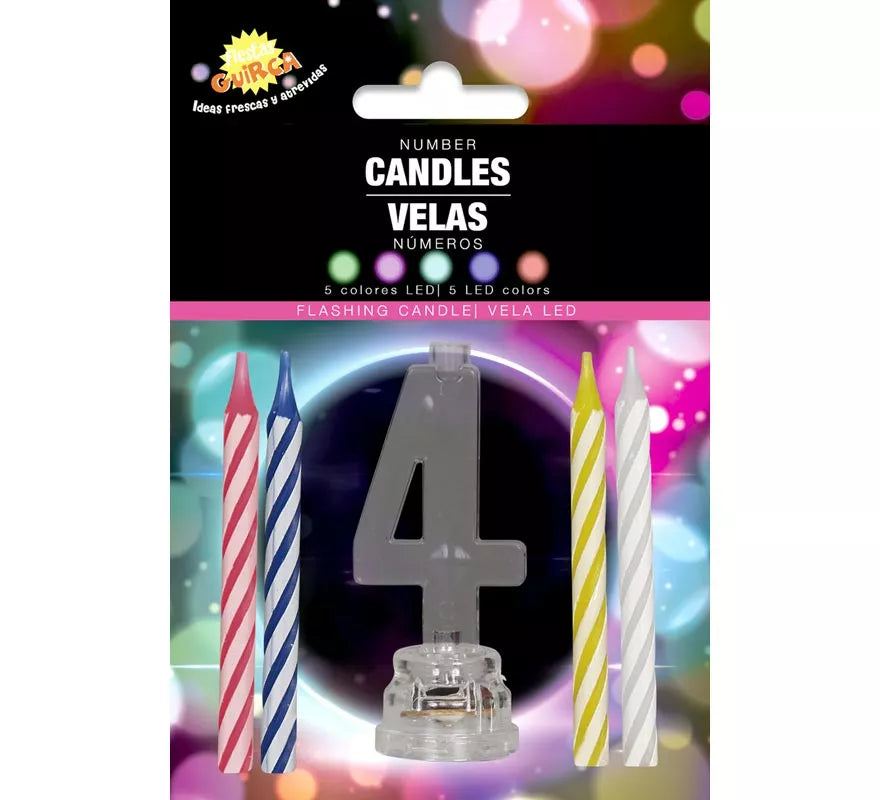 Translation missing: fr.Portavela Led Nº 4 con 4 Velas, de 13 cm
