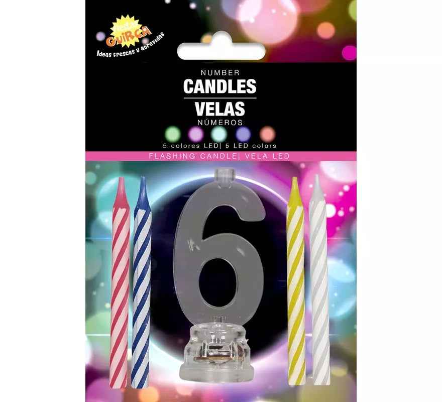 Translation missing: fr.Portavela Led Nº 6 con 4 Velas, de 13 cm