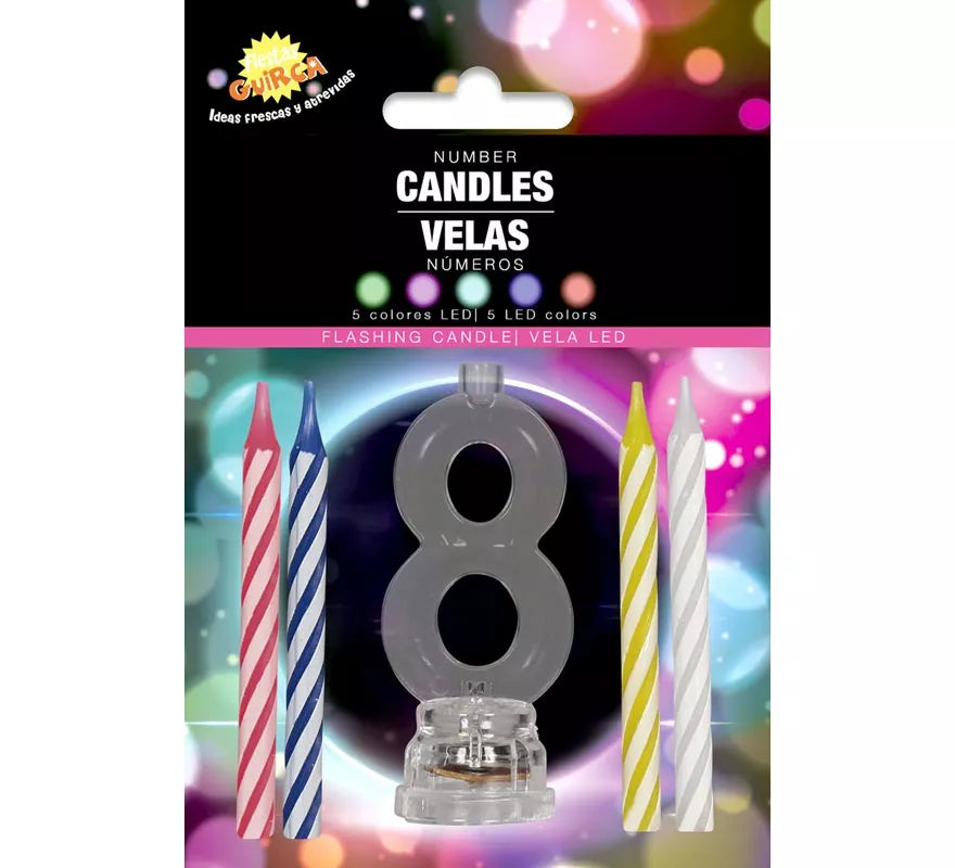 Translation missing: fr.Portavela Led Nº 8 con 4 Velas, de 13 cm