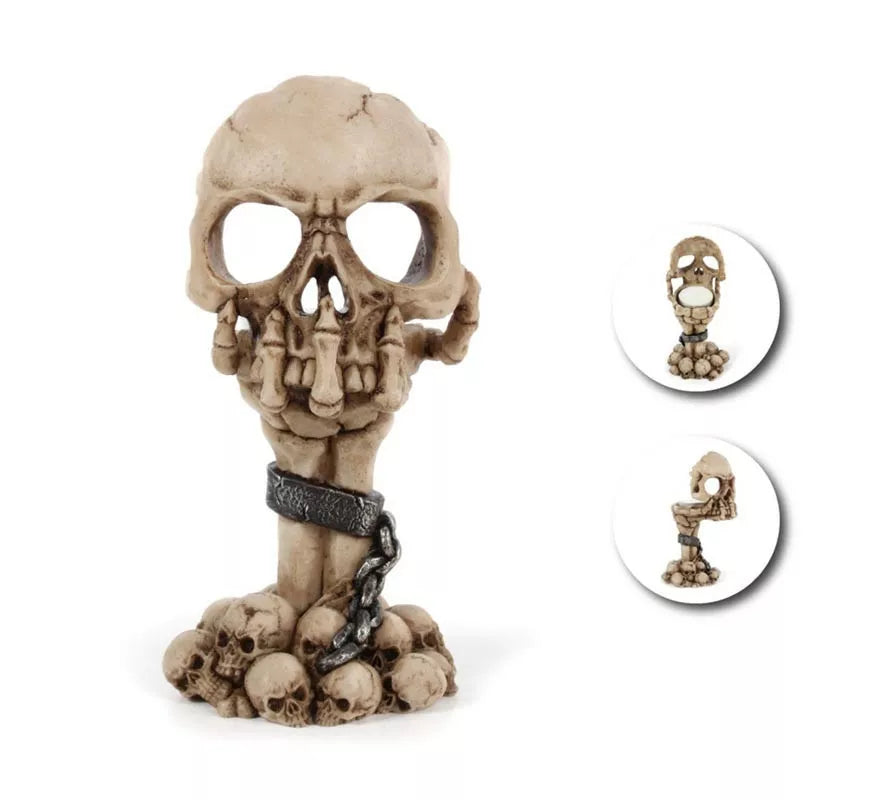 Translation missing: fr.Portavelas de Calavera de resina de 9,5x15,5x7,5 cm