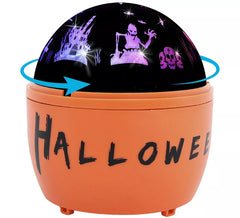 Projecteur LED rotatif Halloween 11,5x11,5x13 cm