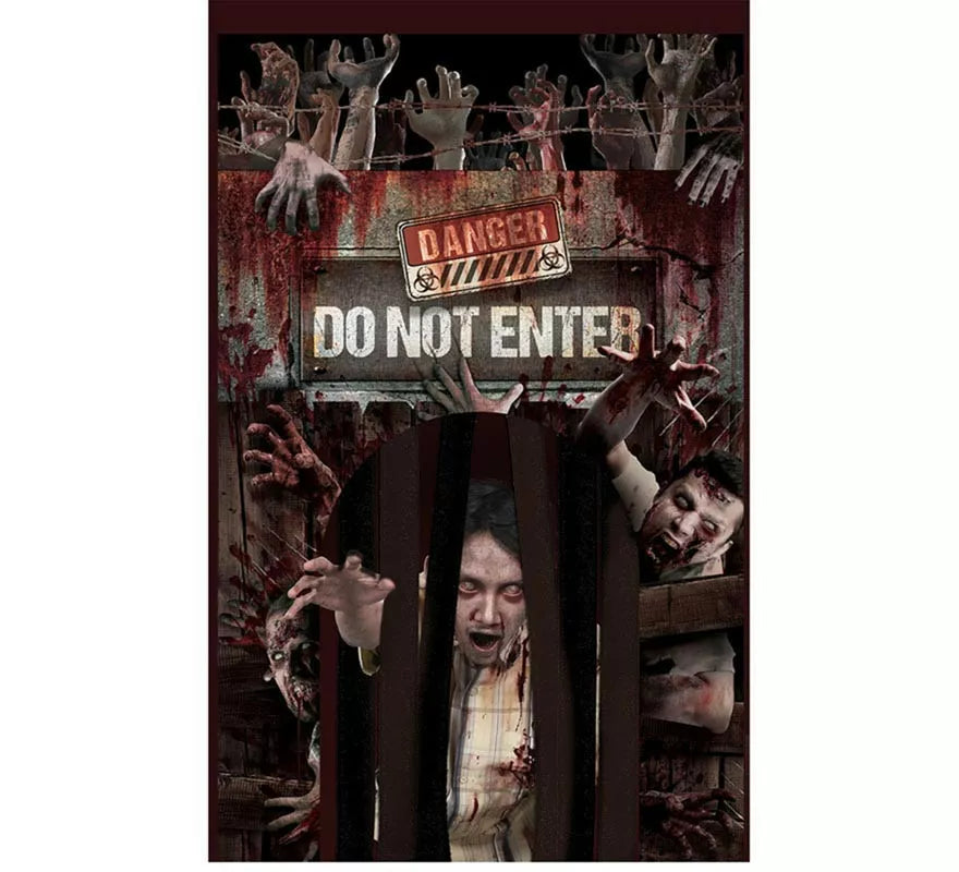 Translation missing: fr."Puerta con Cortina Zombies ""Danger"" de 145x240 cm"