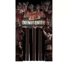 """Porte avec Rideau Zombies """" Danger """"145x240 cm"""