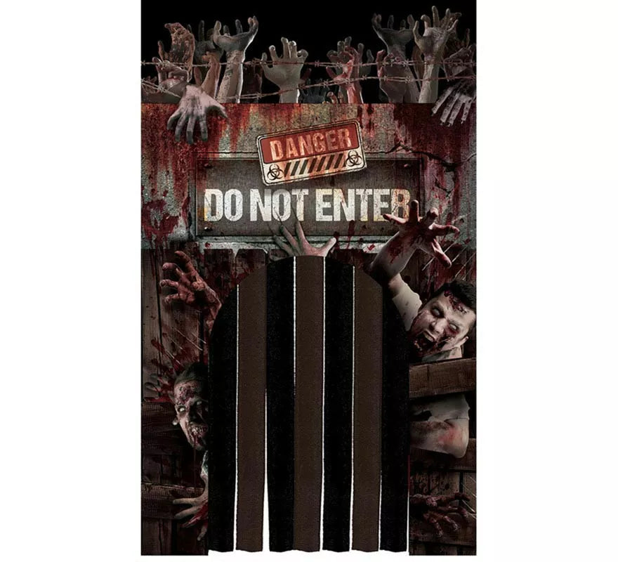 Translation missing: fr."Puerta con Cortina Zombies ""Danger"" de 145x240 cm"