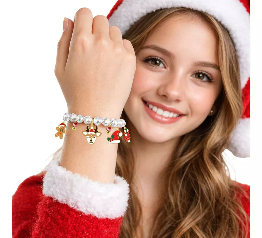 Translation missing: fr.Pulsera blanca con Colgantes Navideños