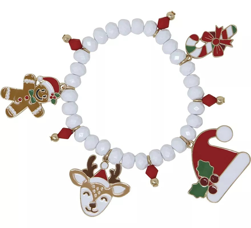 Translation missing: fr.Pulsera blanca con Colgantes Navideños
