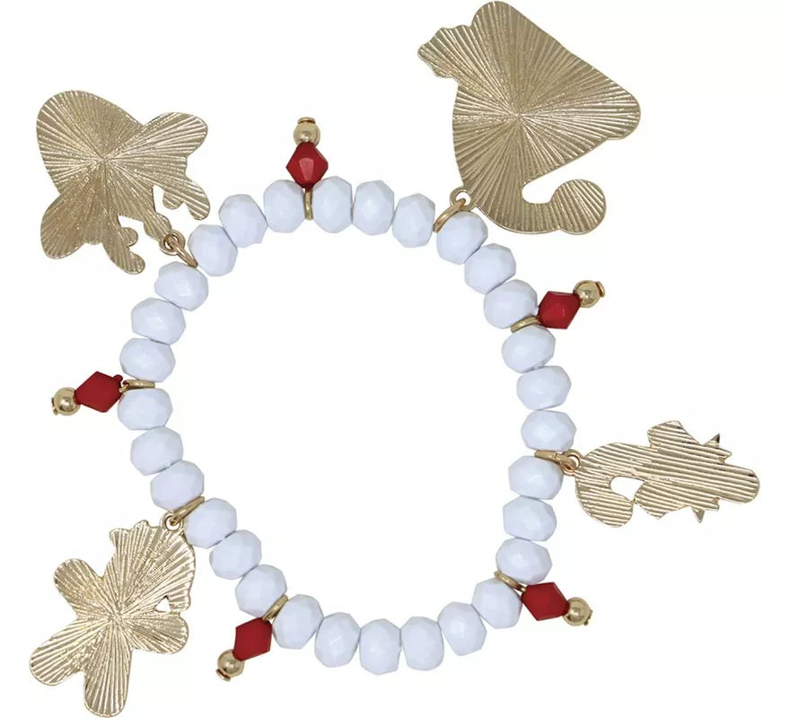 Translation missing: fr.Pulsera blanca con Colgantes Navideños