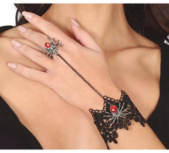Bracelet Brodé et Bague Araignée