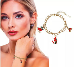 Bracelet de Noël avec cloches et cannes